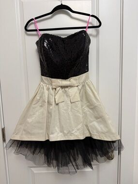 Betsey Johnson Black and Cream Party Dress